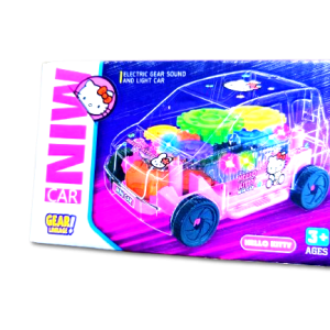 Transparent Toy Car for Kids – Battery Operated with Multi-Color Lights & Fun Music