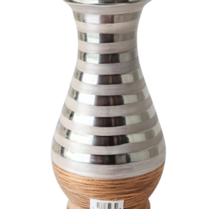 Elegant Silver & Wood Vase – Premium Decorative Table Vase for Home, Office & Event Display