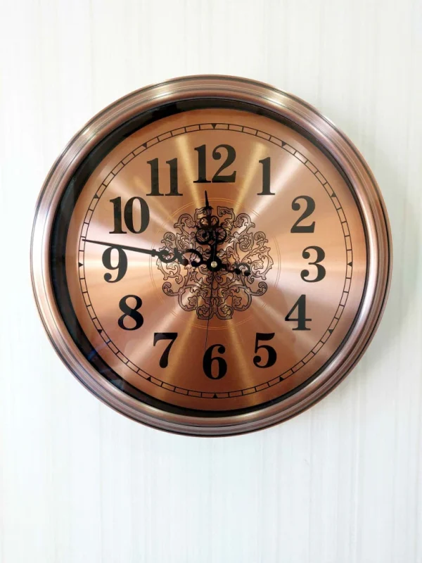 FunkyTradition Copper Elegant Design Wall Clock – Stylish and Timeless Decor for Your Home