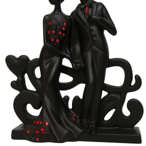 Elegant Couple in Black Resin – Modern Romantic Decorative Showpiece for Home & Office Decor