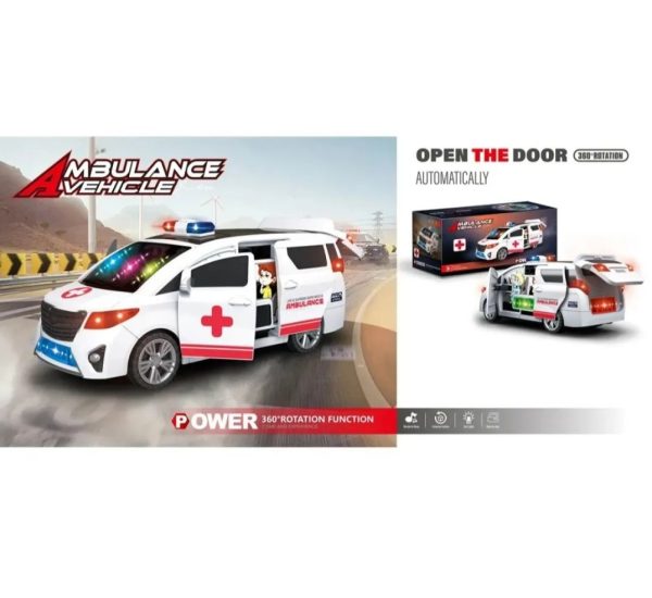 Kids Toy Ambulance Car with Light & Sound – Battery Operated Emergency Rescue Vehicle for Boys & Girls