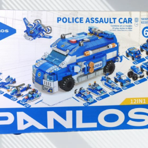 Panlos Police Car Building Blocks Toy – Creative Educational Construction Set for Kids