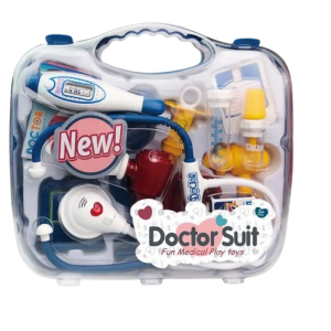 Exciting Doctor Box Toy for Kids with stethoscope, syringe, thermometer, and more medical tools – perfect for role play and learning.