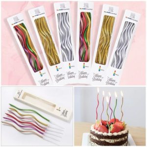 Spiral Twisty Long Stick Metallic Candle – Elegant Decorative Taper Candles for Home, Parties & Events (1 Piece)